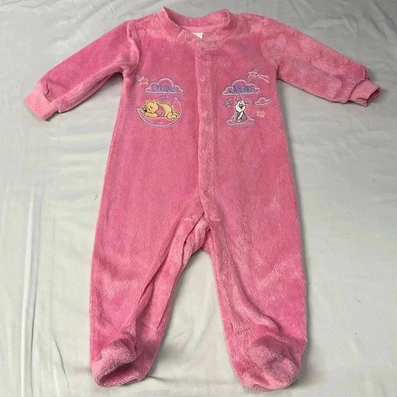 Disney Other - Disney - Winnie the Pooh - pink plush footed sleeper.  Size 3 to 6 months